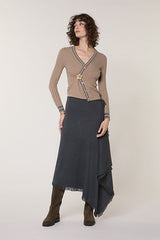 GREY MESH WRAP SKIRT