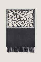 GREY JACQUARD KNIT SCARF
