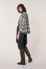 GREY JACQUARD KNIT SCARF