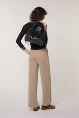 BROWN WIDE LEG KNITTED TROUSERS