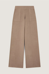 BROWN WIDE LEG KNITTED TROUSERS