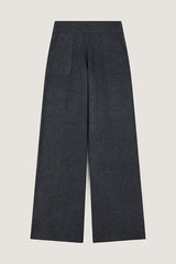 GREY WIDE LEG KNITTED TROUSERS