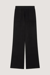 BLACK WIDE LEG KNITTED TROUSERS