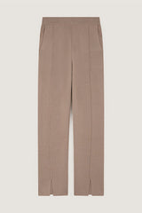 BROWN MILANO KNIT CIGARETTE TROUSERS