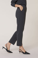 GREY MILANO KNIT CIGARETTE TROUSERS