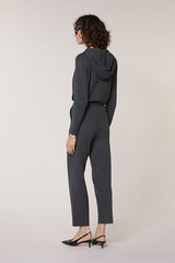 GREY MILANO KNIT CIGARETTE TROUSERS