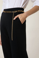 BLACK MILANO KNIT CIGARETTE TROUSERS
