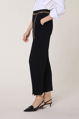 BLACK MILANO KNIT CIGARETTE TROUSERS