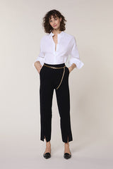 BLACK MILANO KNIT CIGARETTE TROUSERS