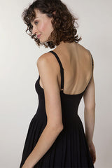 BLACK LONG KNIT DRESS