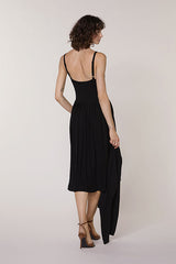BLACK LONG KNIT DRESS