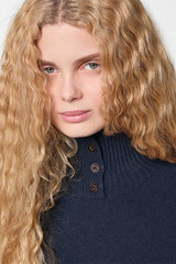 BLUE STRAIGHT WOOL DRESS