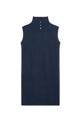 BLUE STRAIGHT WOOL DRESS