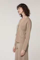 BROWN SHORT MILANO KNIT JACKET