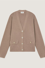 BROWN SHORT MILANO KNIT JACKET