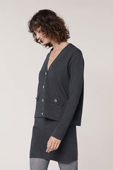 GREY SHORT MILANO KNIT JACKET