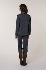 GREY TWO TONE DOUBLE SIDED KNIT JACKET