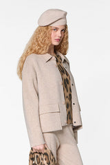 BEIGE DOUBLE FACED WOOL JACKET