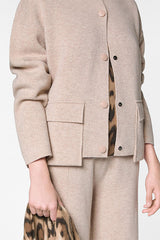 BEIGE DOUBLE FACED WOOL JACKET