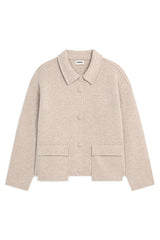 BEIGE DOUBLE FACED WOOL JACKET
