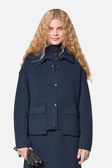 BLUE DOUBLE FACED WOOL JACKET