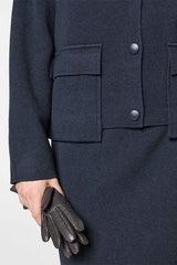 BLUE DOUBLE FACED WOOL JACKET