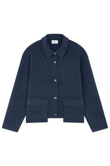 BLUE DOUBLE FACED WOOL JACKET