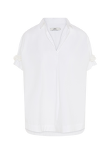 DERRY FANCY SLEEVE WHITE COTTON UNI BLOUSE