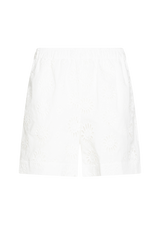 BELLA WHITE FLORAL EYELET COTTON SHORT