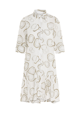 MARCIA KA GOLD EMBROIDERED COTTON DRESS