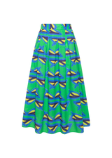 KYLIE GREEN SUNGLASS PRINT COTTON SKIRT