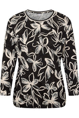 WHITE FLORAL PATTERN LONG SLEEVE SHIRT