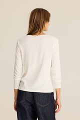 IVORY HOTFIX DETAIL KNIT T-SHIRT