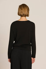 BLACK HOTFIX DETAIL KNIT T-SHIRT