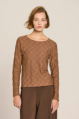 SAND WAVE JACQUARD VISCOSE T-SHIRT