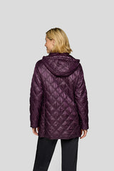 PURPLE QUILTED HOODED JACKET