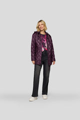 PURPLE QUILTED HOODED JACKET