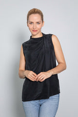 YOSELIN BLACK SILK TOP