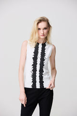 GLITTER VERTICAL LINE SLEEVELESS SWEATER