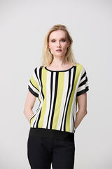 TRICOLOR VERTICAL STRIPED SWEATER