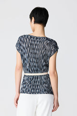 BLACK SEAMLESS STRIPE EFFECT SLEEVELESS SWEATER