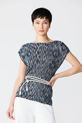 BLACK SEAMLESS STRIPE EFFECT SLEEVELESS SWEATER