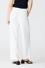 WHITE SIDE RIB DETAIL MILANO TROUSERS