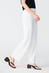 WHITE SIDE RIB DETAIL MILANO TROUSERS