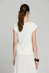 ECRU ARROW TEXTURED TOP