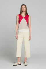 RED GEOMETRIC DESIGN TOP