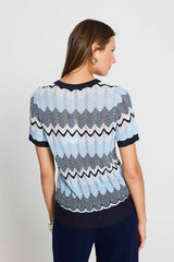 SKY BLUE WAVE KNIT JUMPER