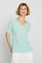 LIGHT GREEN SIDE SLIT RELAXED TOP