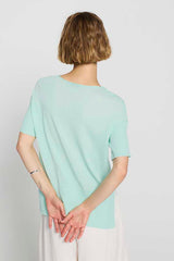 LIGHT GREEN SIDE SLIT RELAXED TOP