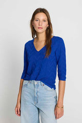 INDIGO ARROW TEXTURED JUMPER